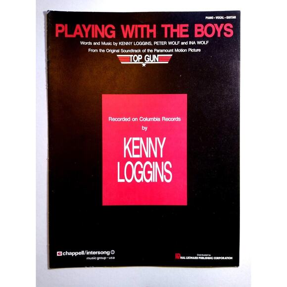 TOP GUN Playing With The Boys Sheet Music 1986 Kenny Loggins Peter Ina Wolf - Picture 1 of 4